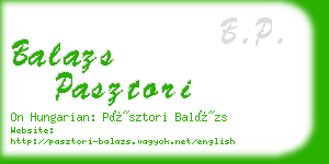 balazs pasztori business card